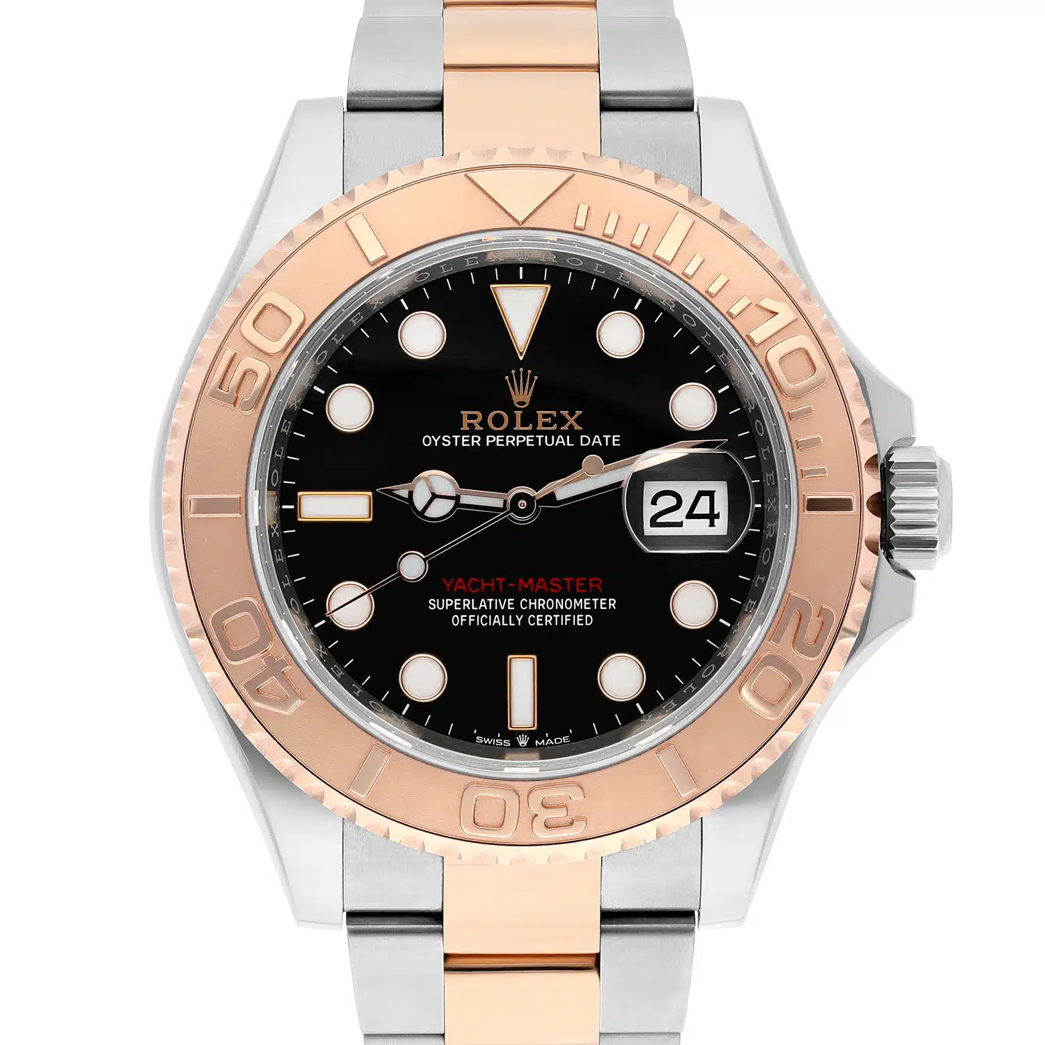 Rolex Yacht-Master 40 Two Tone Rose Black Dial Men's Watch 126621 Complete