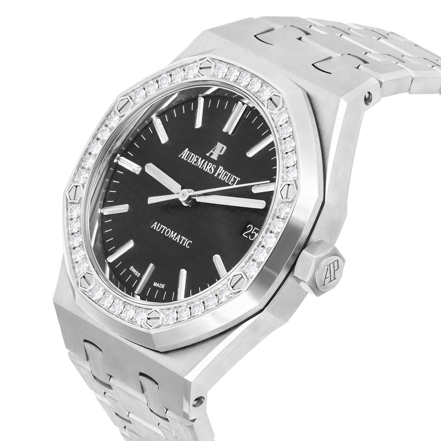 Audemars Piguet Royal Oak 15451ST.ZZ.1256ST.01 Ladies 37 Automatic Diamond Bezel