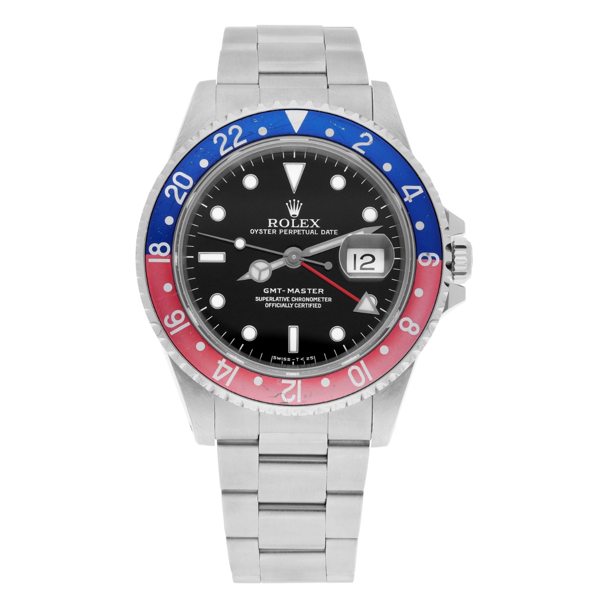 Rolex GMT-Master 40mm PEPSI Black Stainless Steel Watch Blue/Red 16700 Year 1996