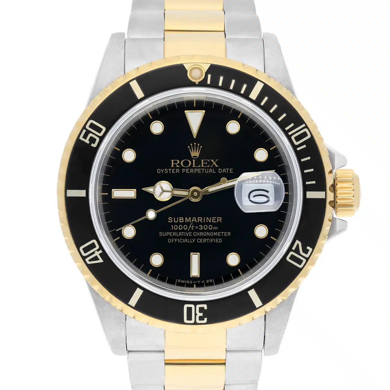 Rolex Submariner 40mm 2tone Yellow Gold/Stainless Steel Watch 16803 Circa 1987
