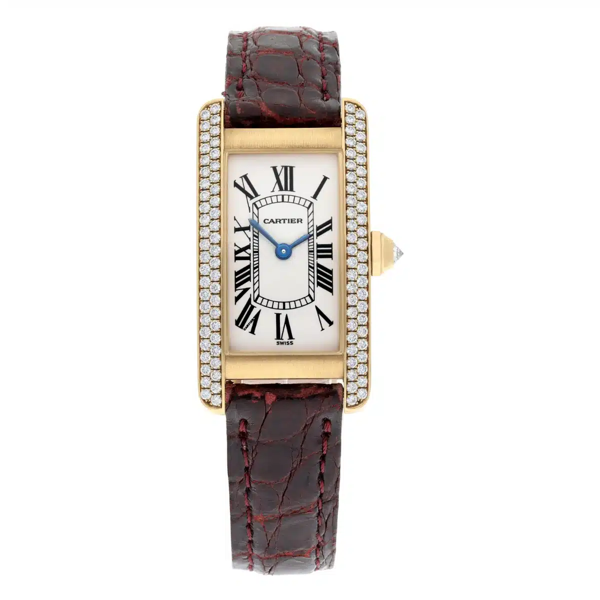 Cartier Tank Americaine WB701251 Yellow Gold Diamond Ladies Watch – image 2