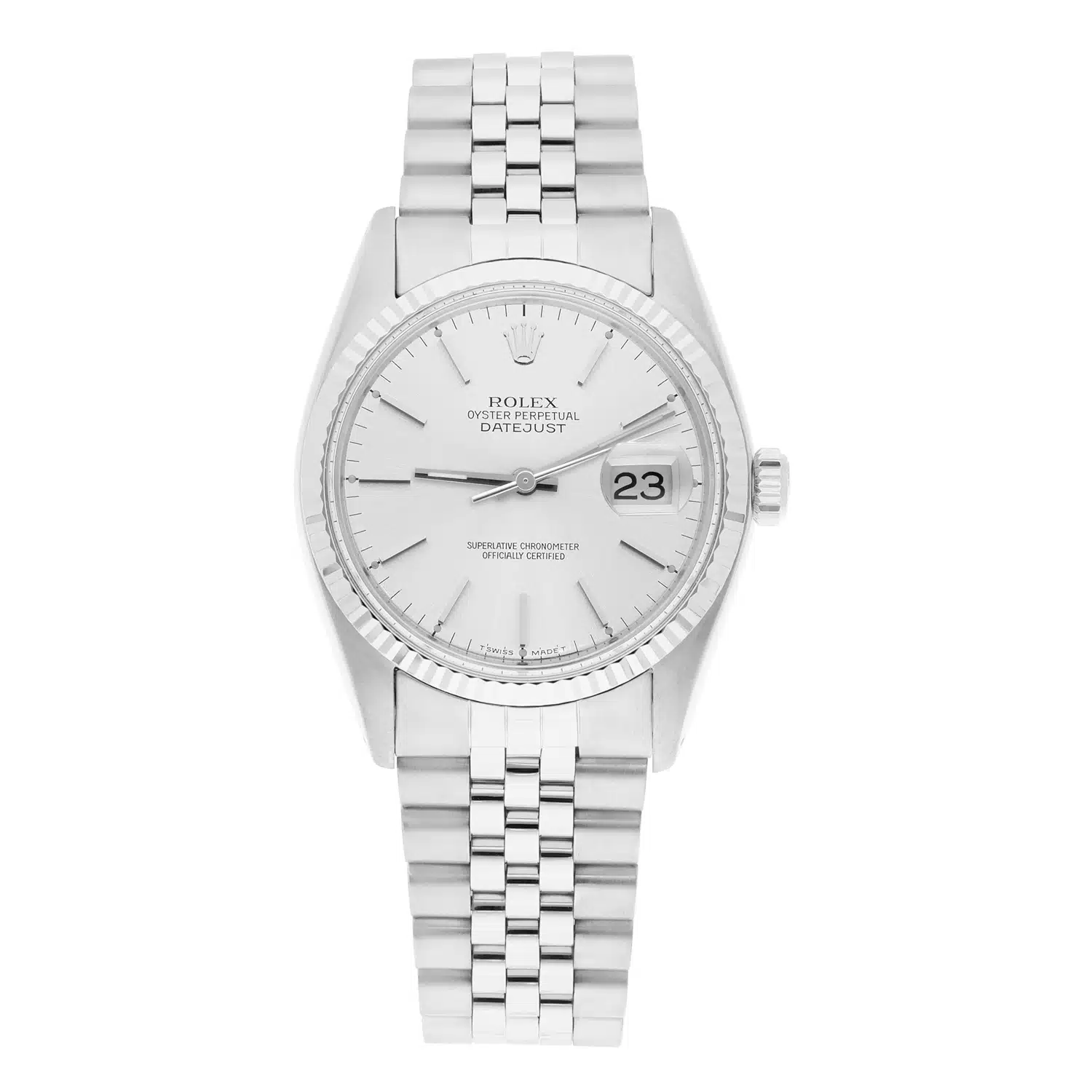 Rolex Datejust 36 Stainless Steel 16014 Silver Index Dial Circa 1979 – image 4