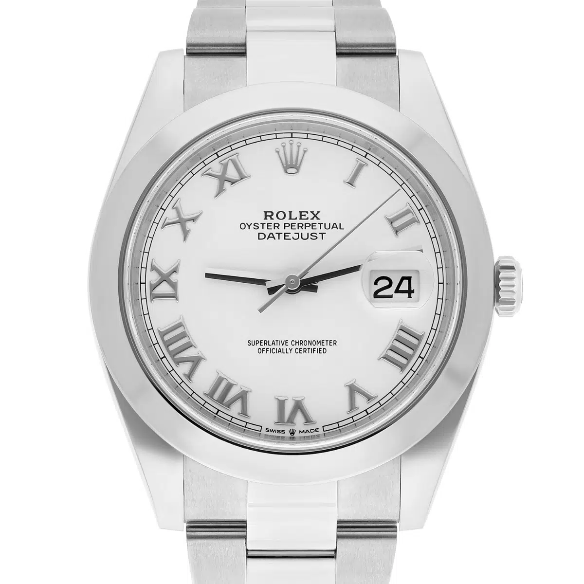 Rolex Datejust 41 126300 Steel White Roman Dial Oyster Band Watch - 2022 – image 2