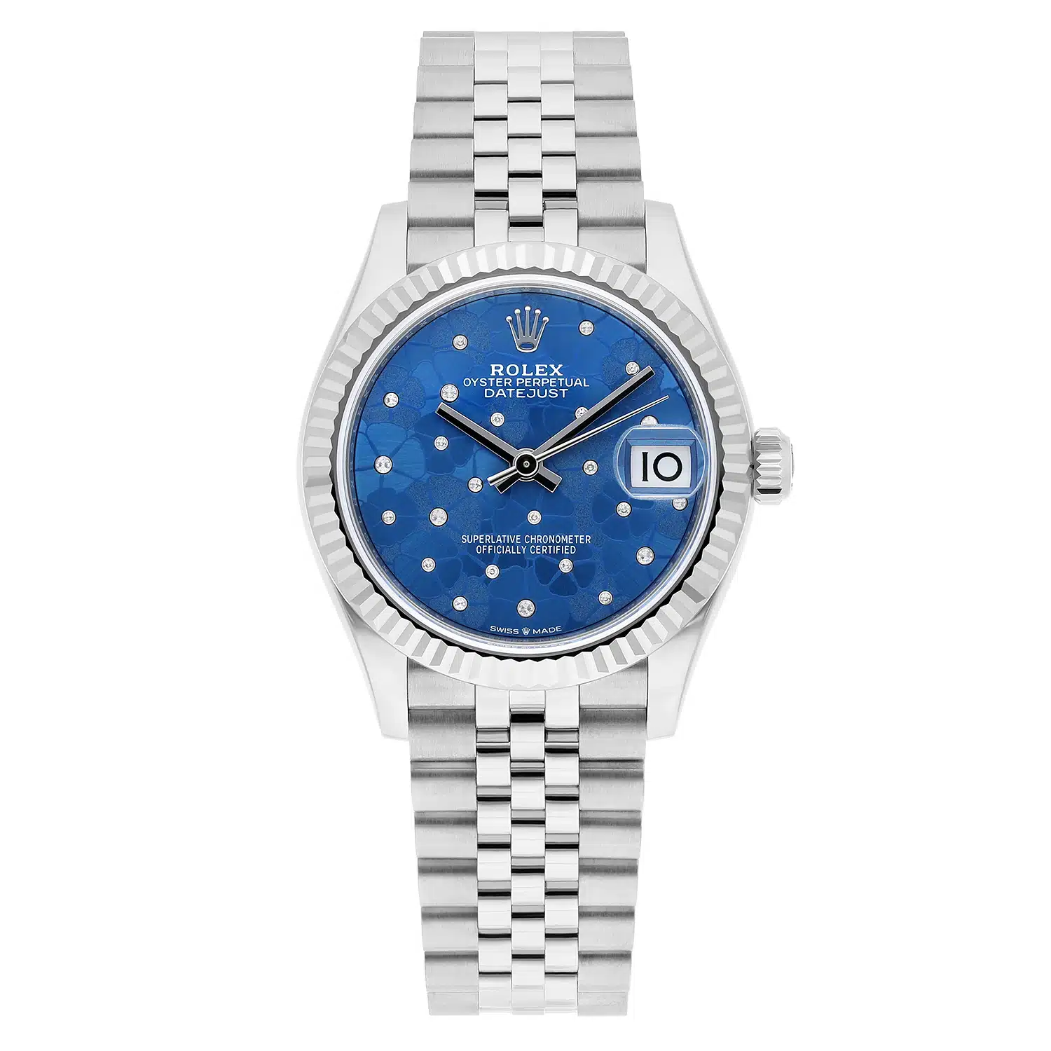 Rolex Datejust 31mm Azzurro-Blue Floral-Motif Diamond Dial Jubilee 278274 Unworn – image 2