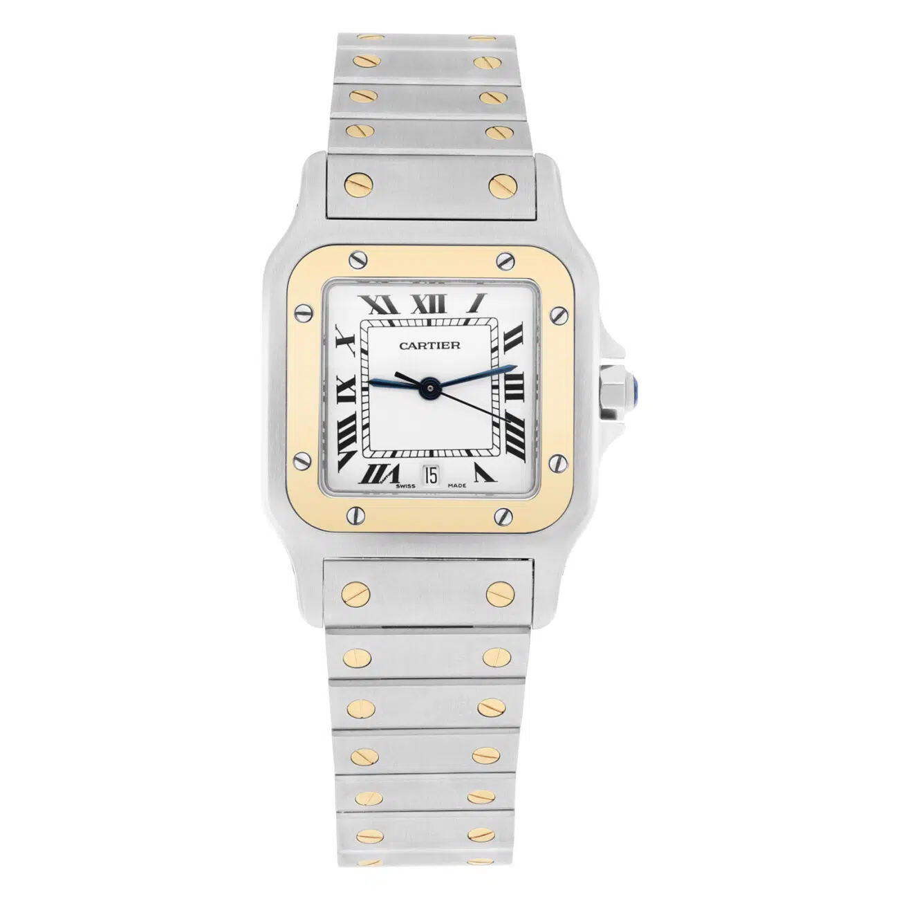Cartier Santos Galbee W20011C4 Quartz 29 mm Two Tone Yellow Gold Ladies Watch
