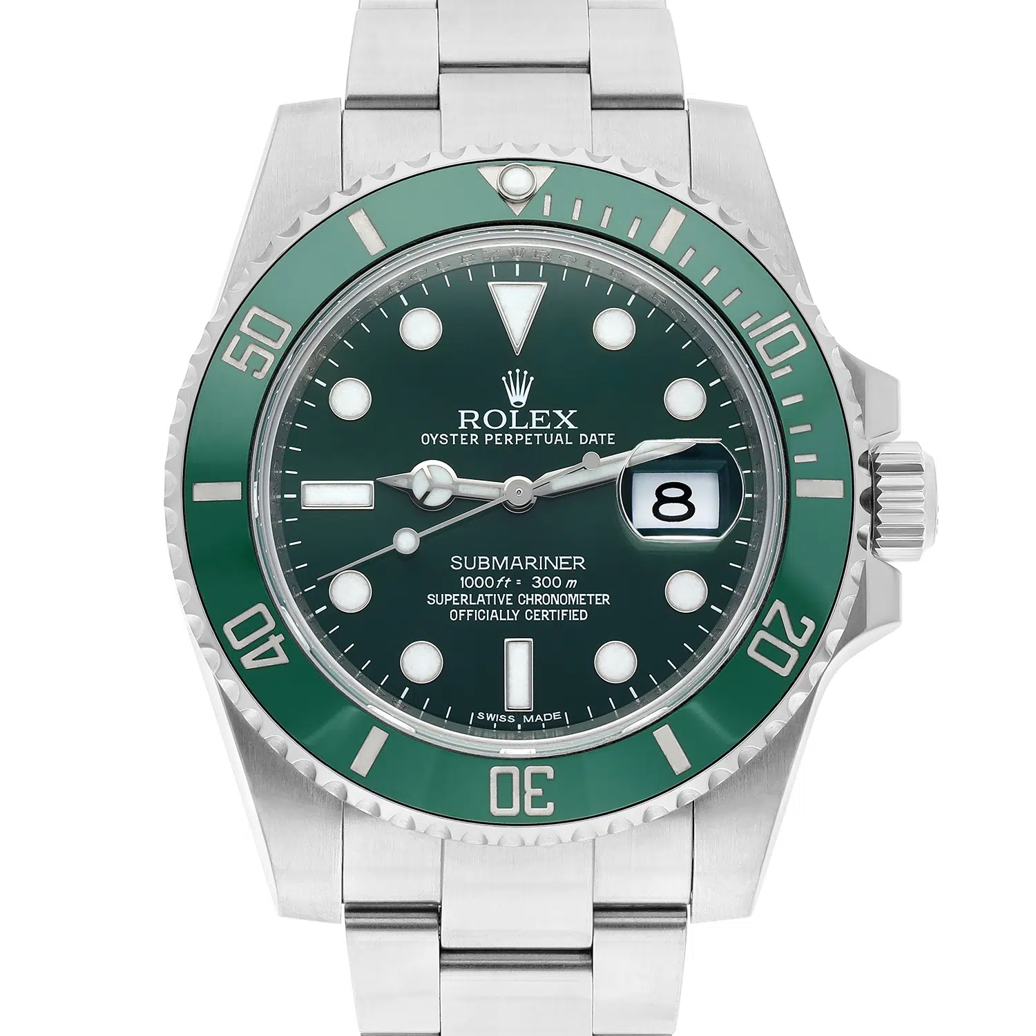 Rolex Submariner Date 40mm 116610LV HULK Steel Green Ceramic Bezel-Green Dial Complete
