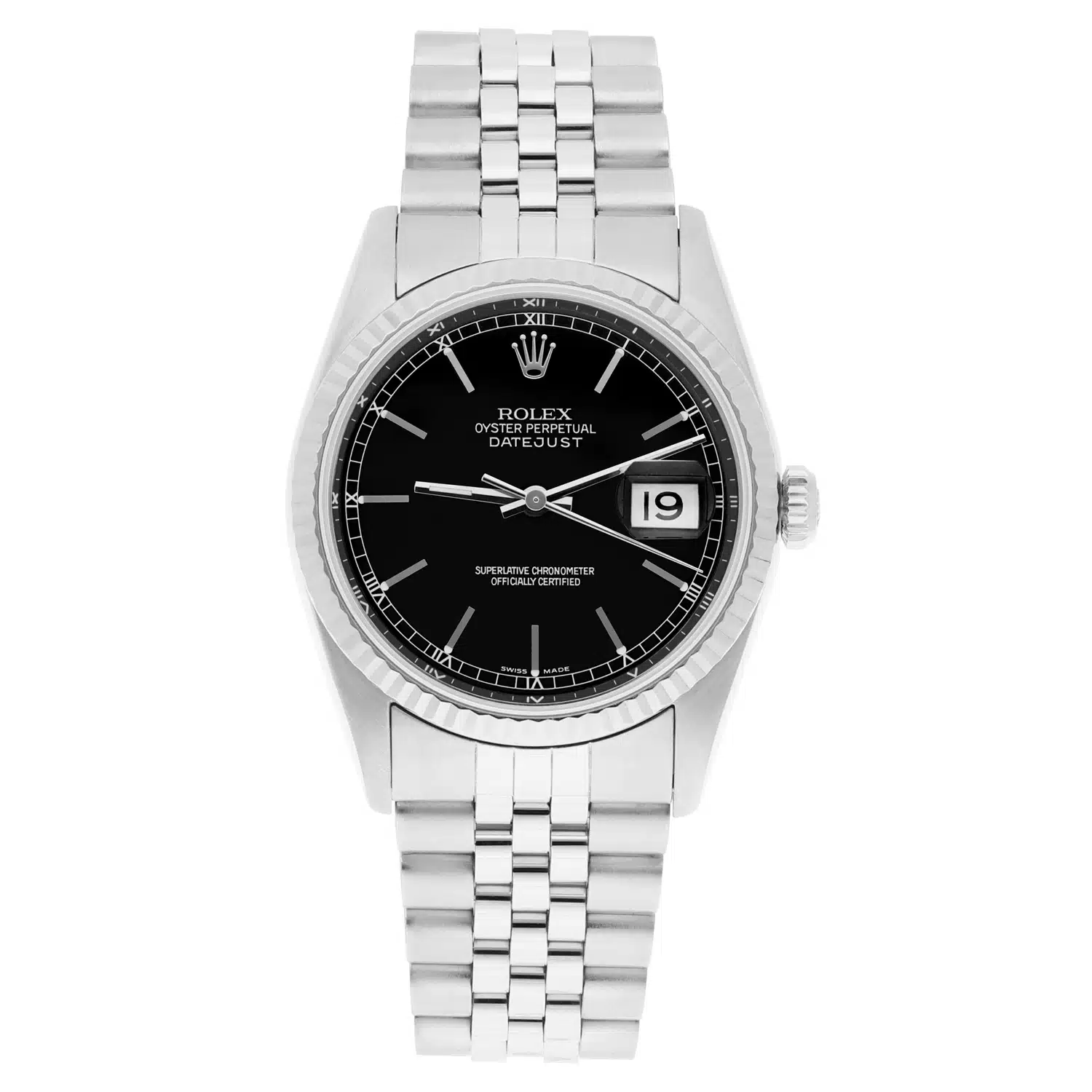 Rolex Datejust 36mm Stainless Steel 16234 Black Index Dial, Jubilee Circa 2000 – image 2