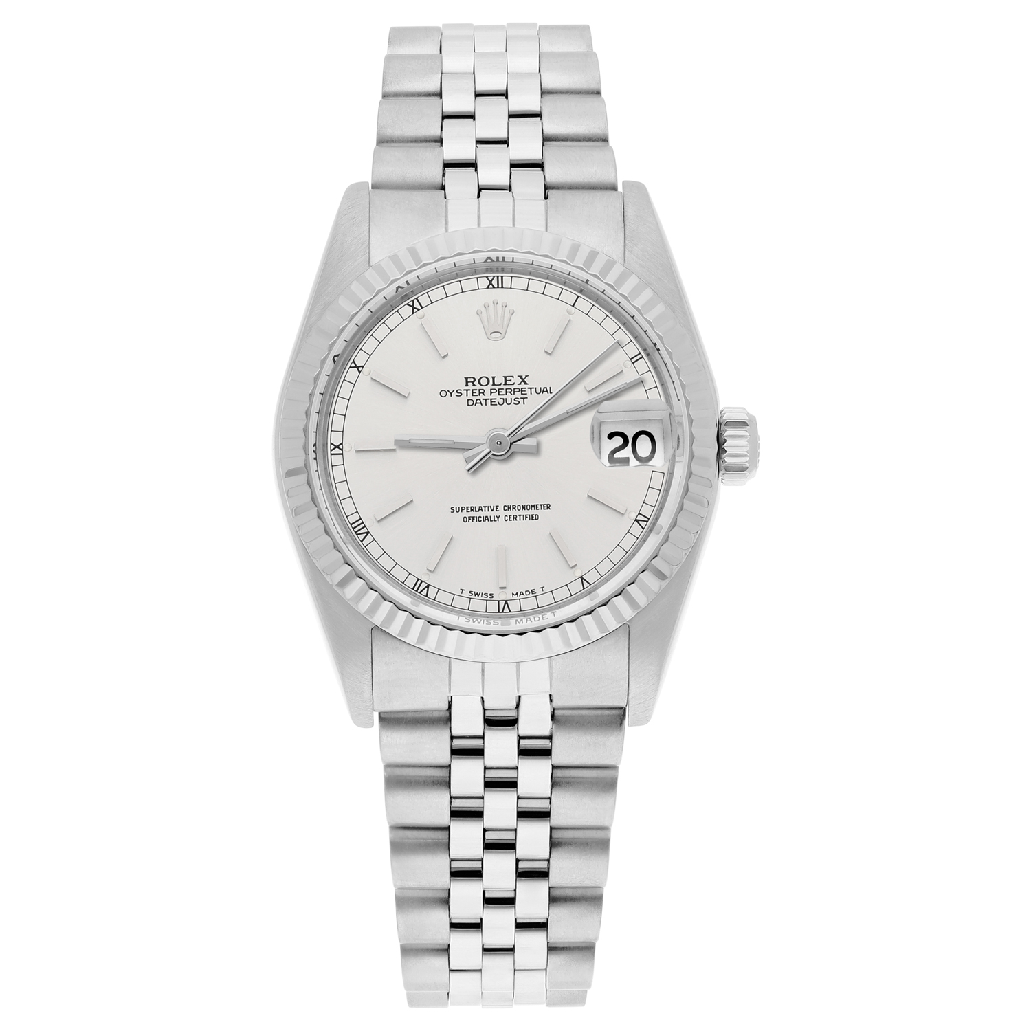 Rolex Datejust 31mm 68274 Silver Index Dial Stainless Steel Watch W/G Bezel Circa - 1984