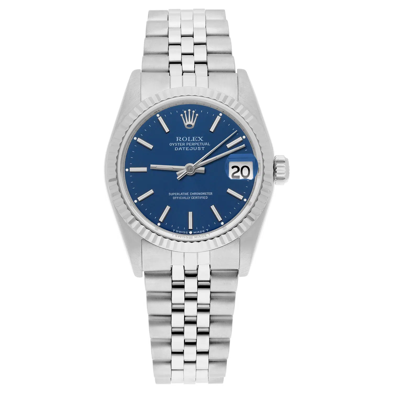 Rolex Datejust 31mm 68274 Blue Stick Dial Stainless Steel Watch W/G Bezel Circa - 1991 – image 2