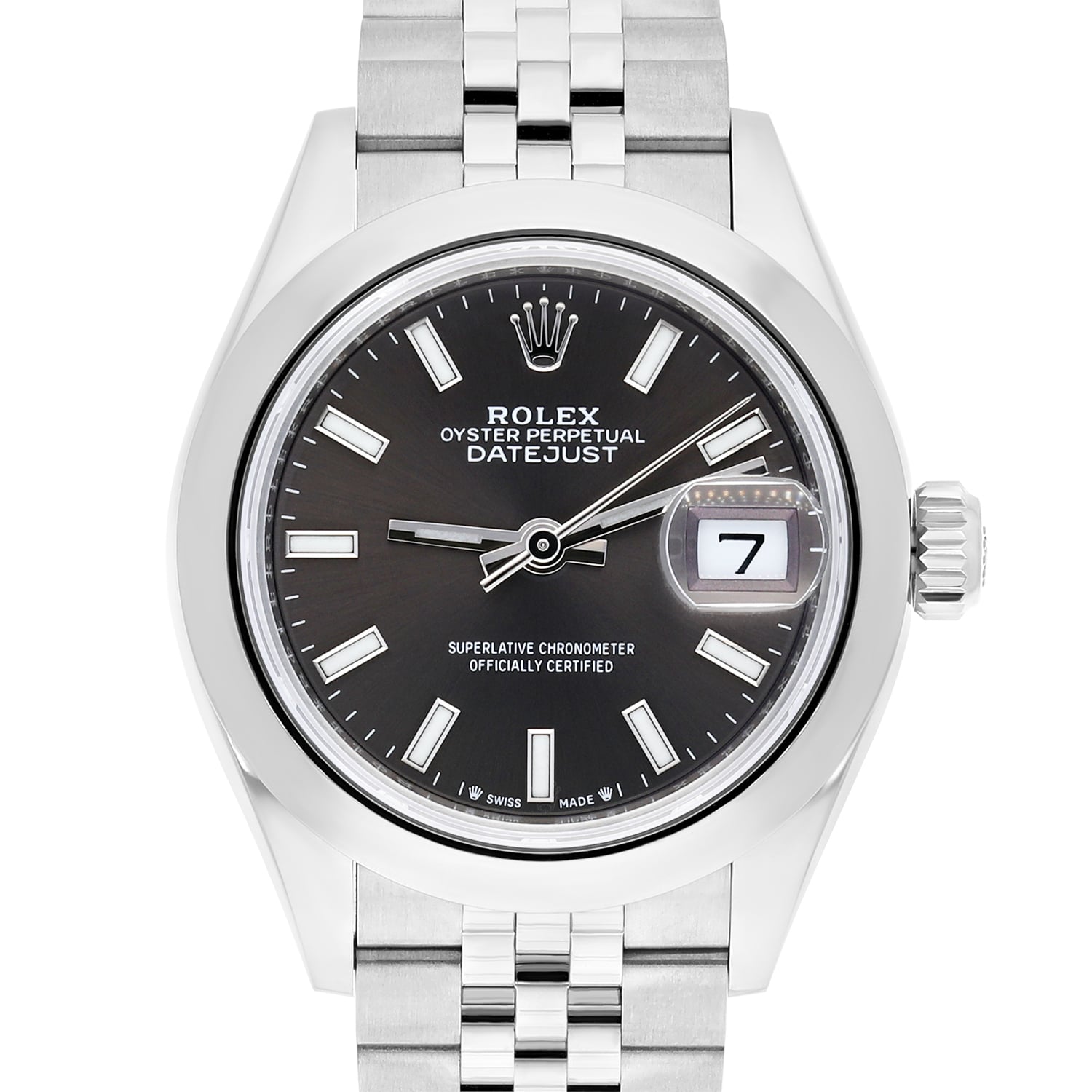 Rolex Lady-Datejust 28 Dark Grey Domed Stainless Steel Jubilee 279160 New 2022