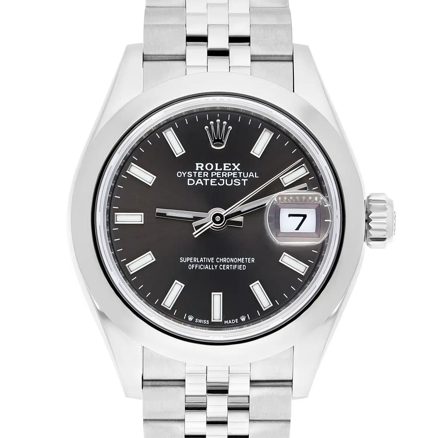 Rolex Lady-Datejust 28 Dark Grey Domed Stainless Steel Jubilee 279160 New 2022