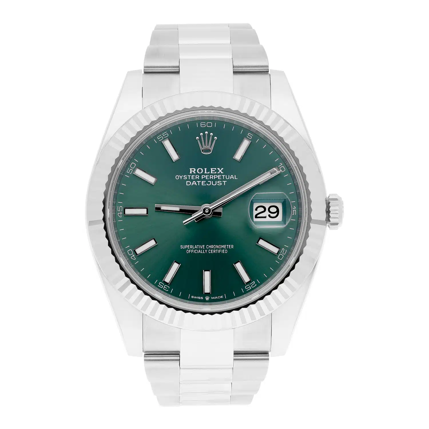 Rolex Datejust 126334 41mm Mint Green Dial Jubilee Stainless Steel Watch – image 2