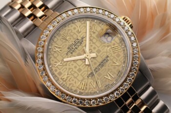 Rolex Datejust 31 Champagne Roman Dial 2 Tone Watch with Diamond Bezel 68273 – alternate view