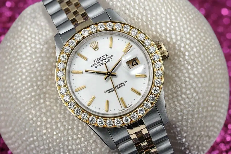 Rolex Lady-Datejust 26 mm White Index Dial Two Tone Ladies Diamond Watch 69173 – image 3