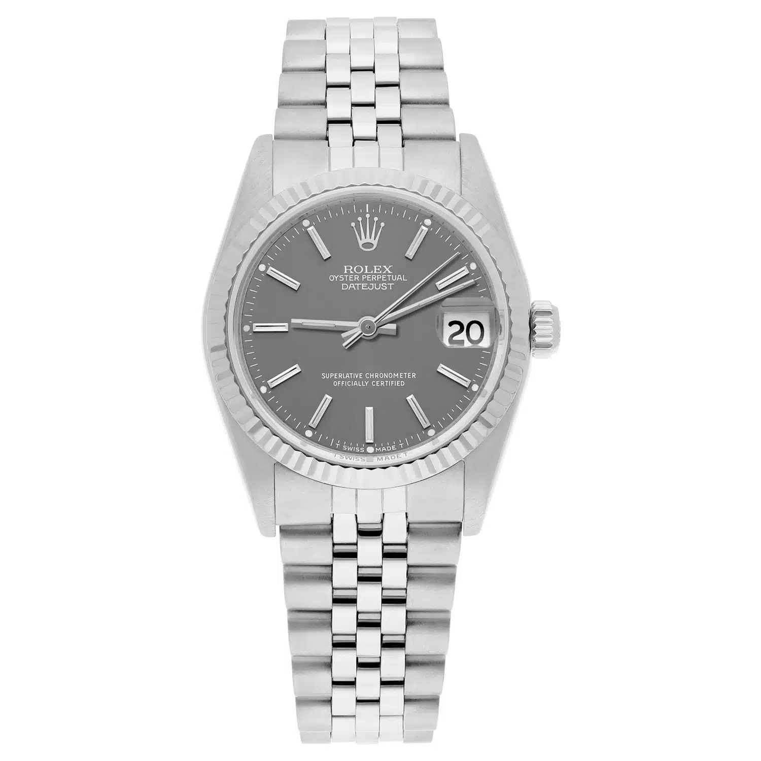 Rolex Datejust 31mm 68274 Grey Dial Stainless Steel Ladies Watch W/G Bezel Circa 1984 – image 3