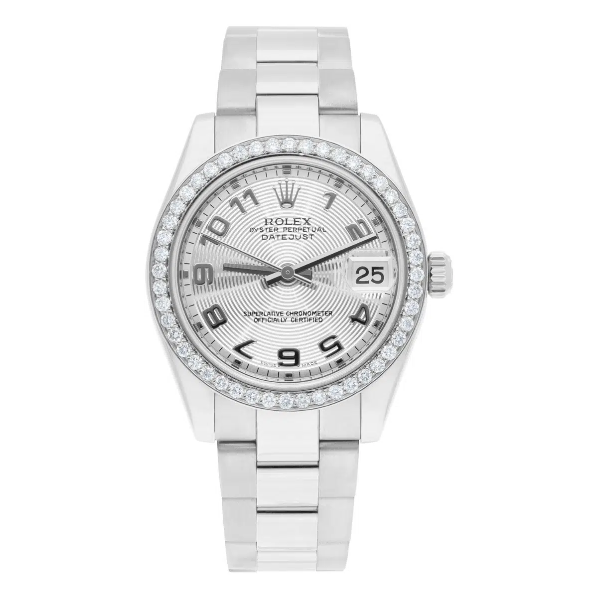Rolex Lady-Datejust 178240 31mm Stainless Steel Diamond Bezel with Concentric Silver Dial Watch – image 2