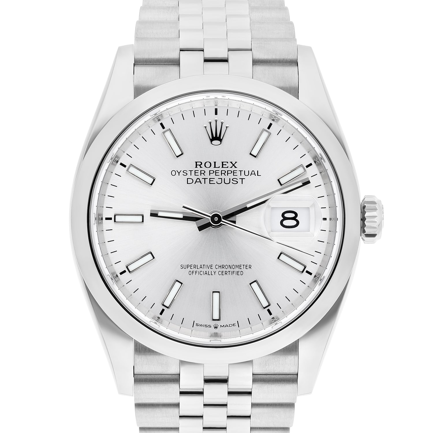 Rolex Datejust 36mm Jubilee Steel Silver Dial Automatic Mens Watch 126200, 2023