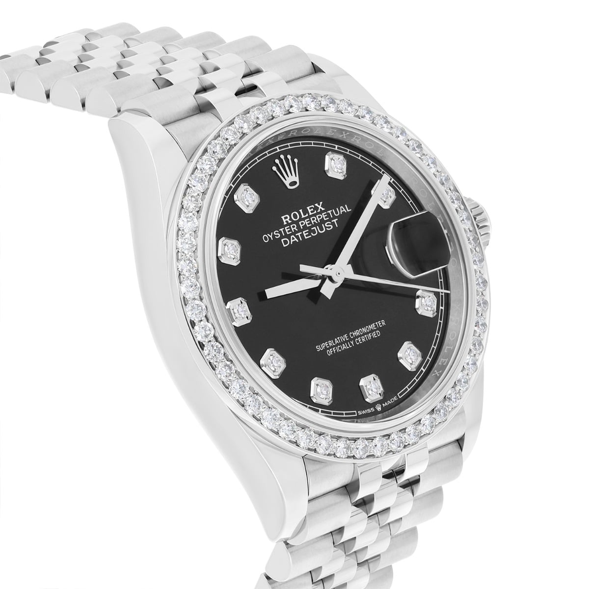 Rolex Datejust 126234 Black 36mm Stainless Steel Jubilee Watch