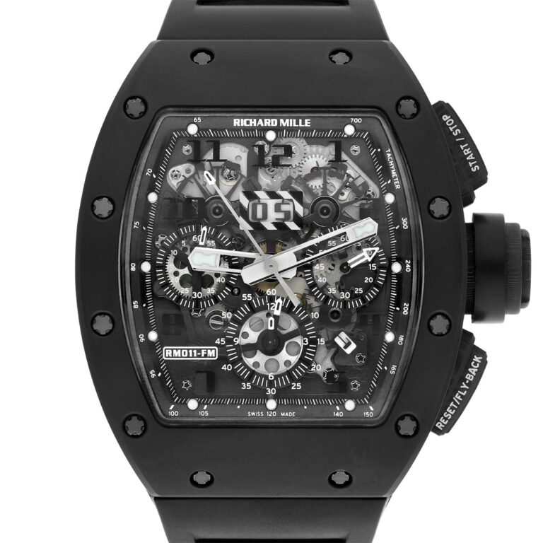 Richard Mille RM 011 Black Phantom PVD Ceramic Carbon Rubber Watch Complete