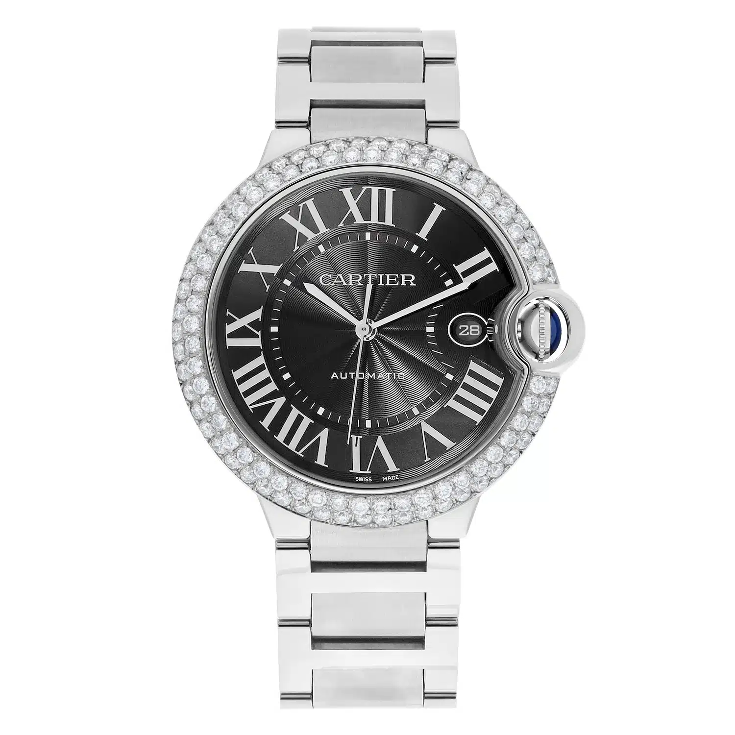 Cartier Ballon Bleu W6920042 Automatic Grey Dial Stainless Steel Diamond Watch – image 3