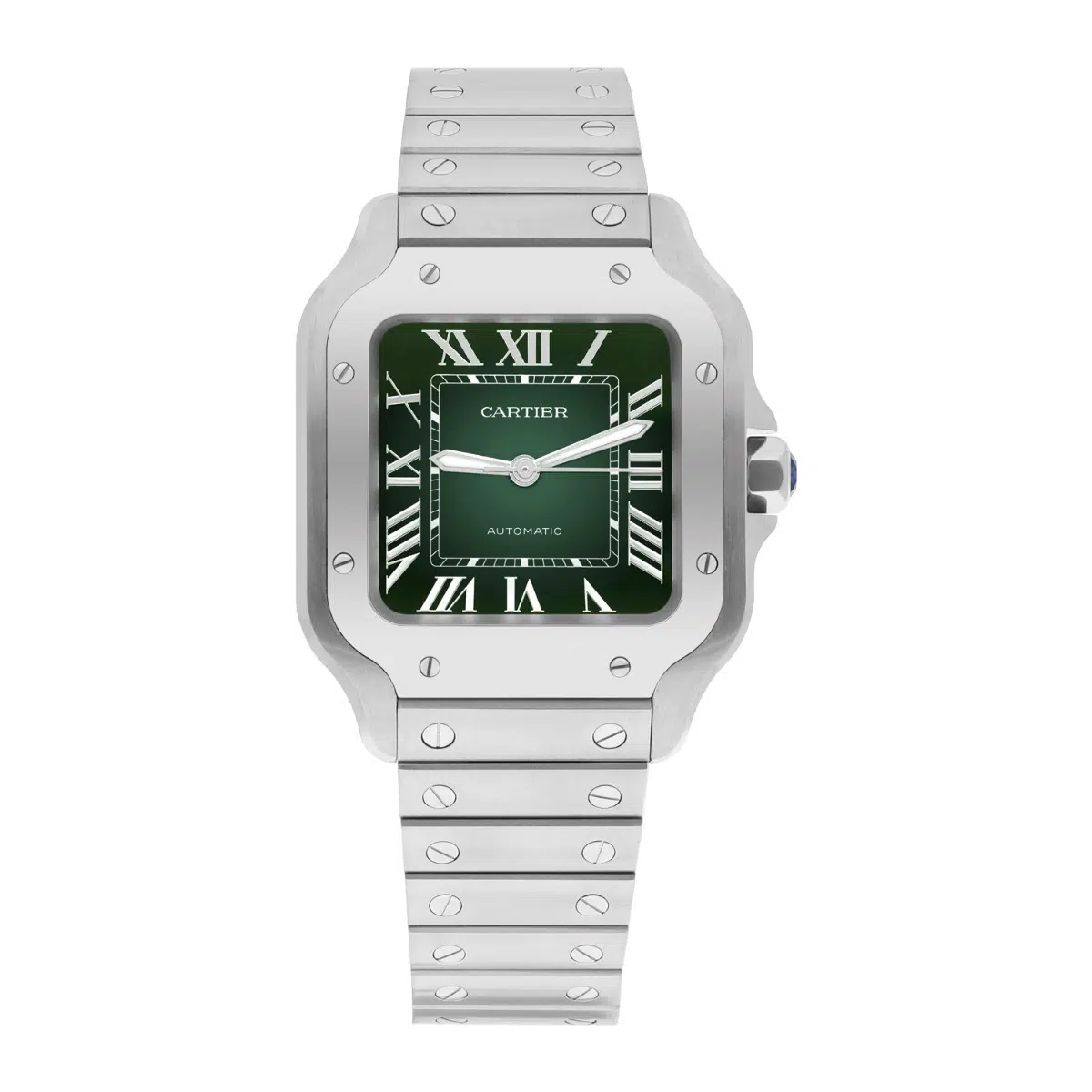 Cartier Santos De Cartier Stainless Stainless Green Dial WSSA0061 Midsize Unworn – image 2