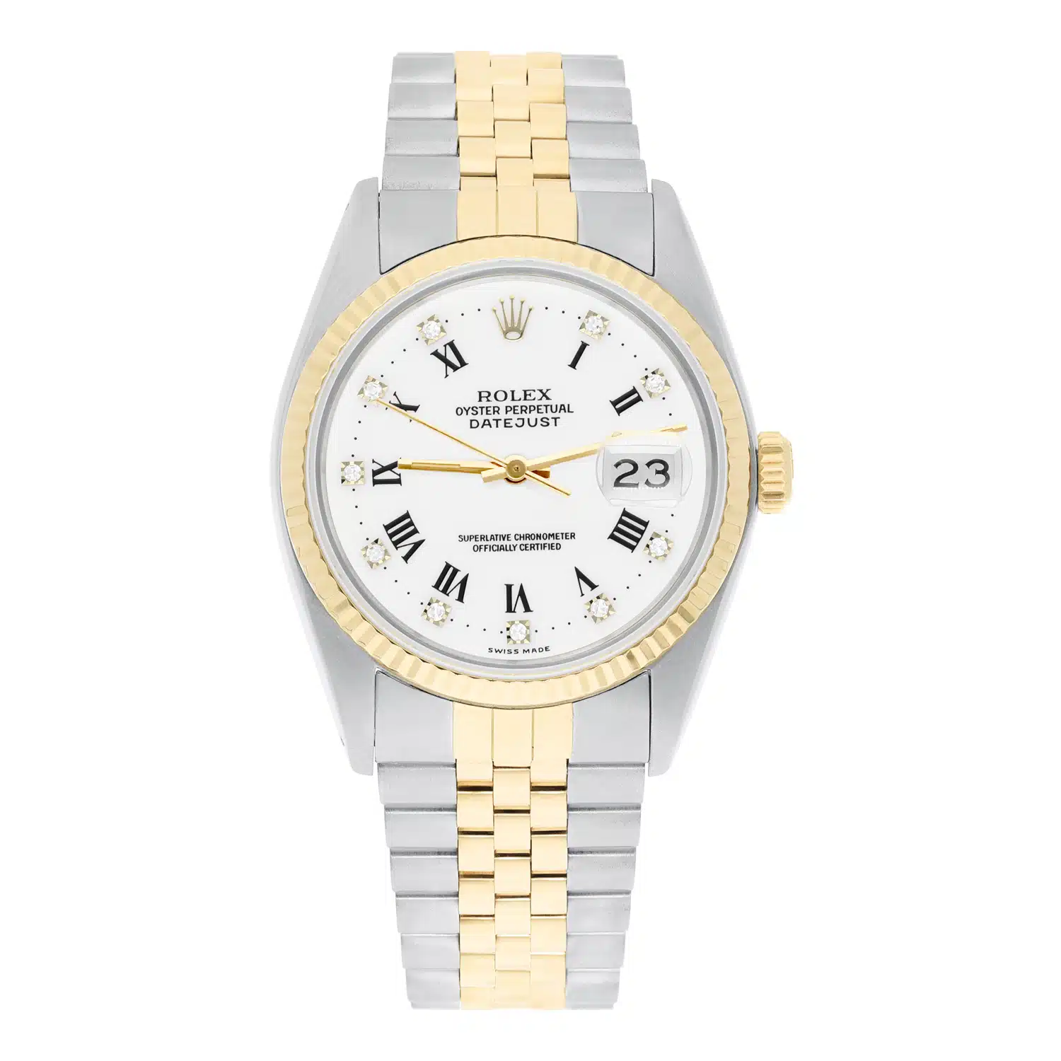 Rolex Datejust 36mm Two Tone White Diamond Dial Jubilee 16233 Circa 1990 – image 2