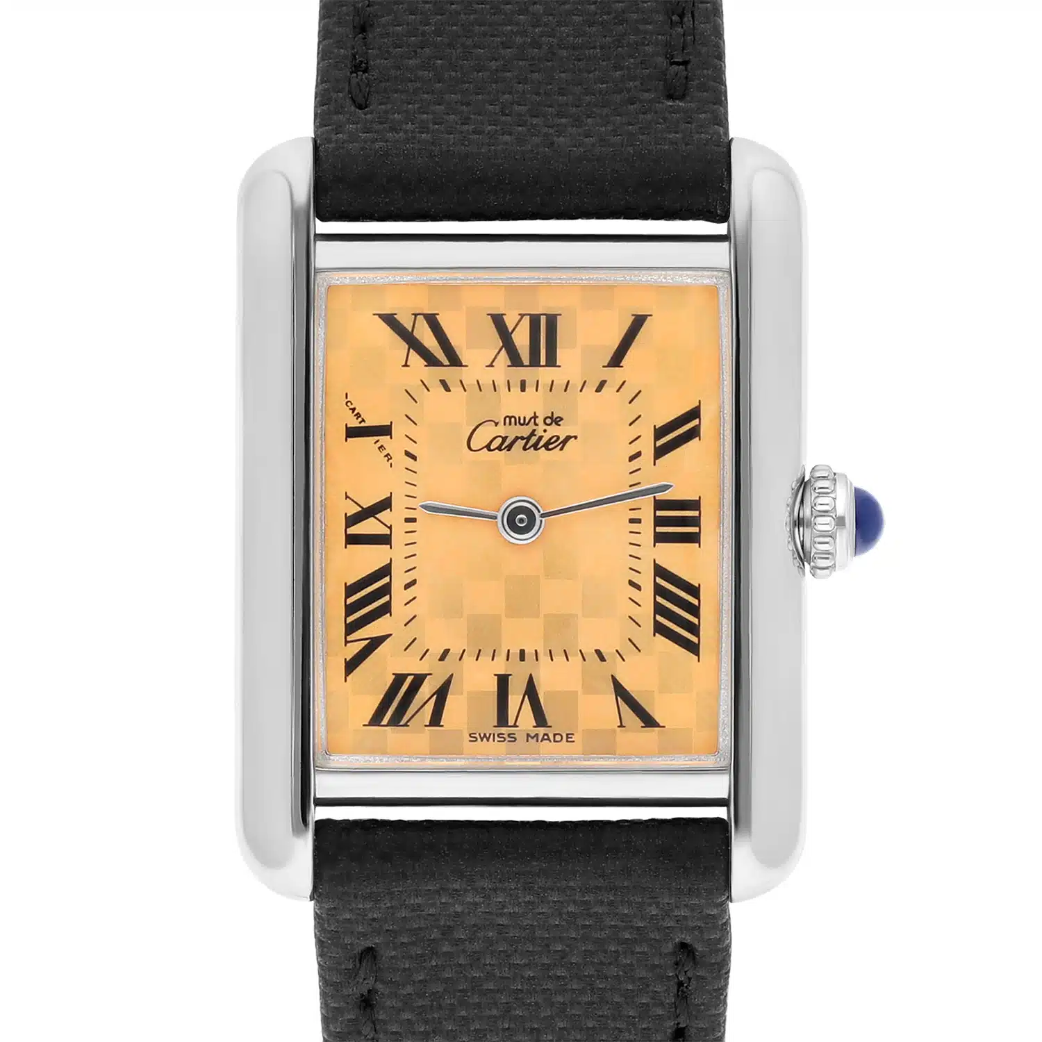 Cartier Tank Must De 2416 Quartz 22mm Silver Swiss Watch New Leather Strap – image 2