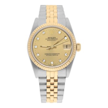 Rolex Datejust 31mm 68273 Champagne Diamond Dial Stainless Steel/Yellow Gold Watch Circa 1993