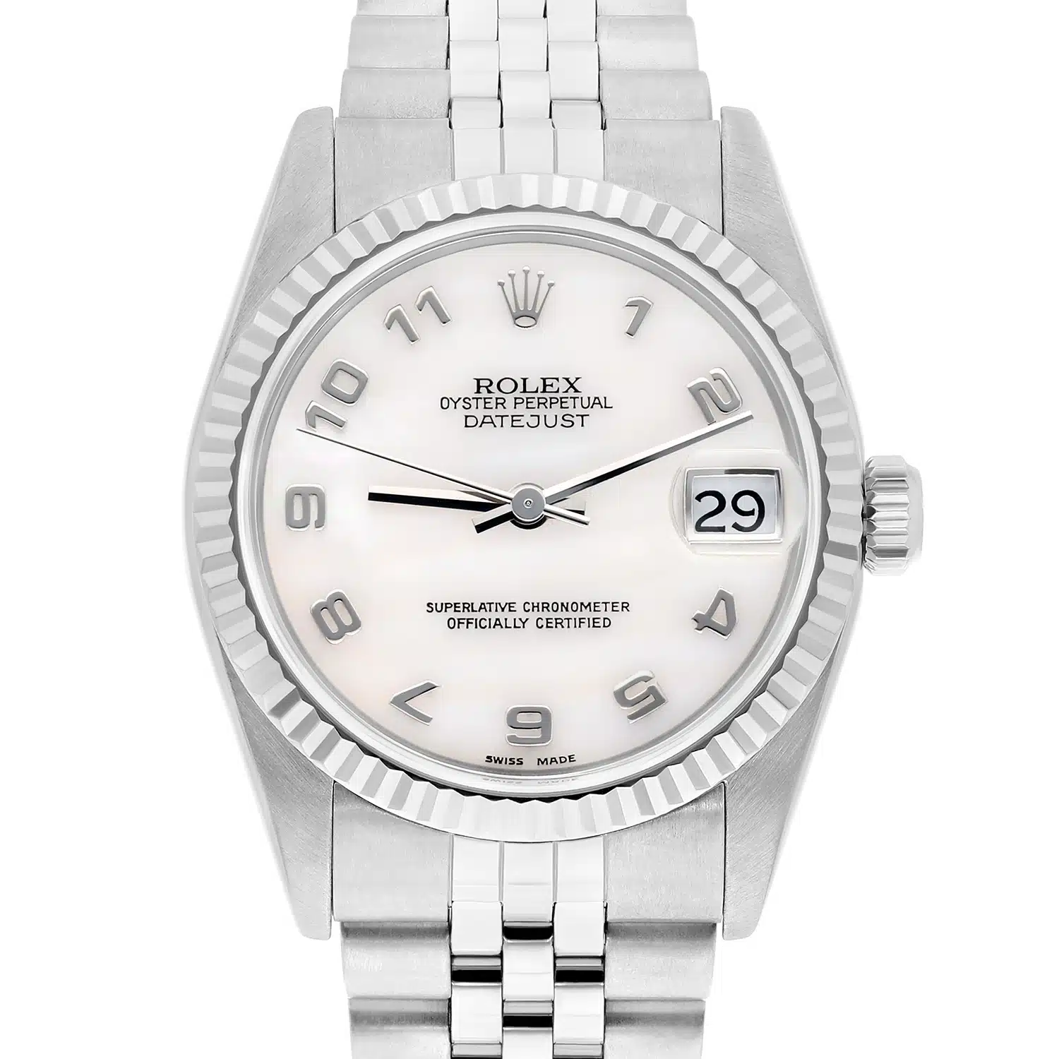 Rolex Datejust 31mm Factory White Mother of Pearl Dial 78274 Jubilee Band 1999