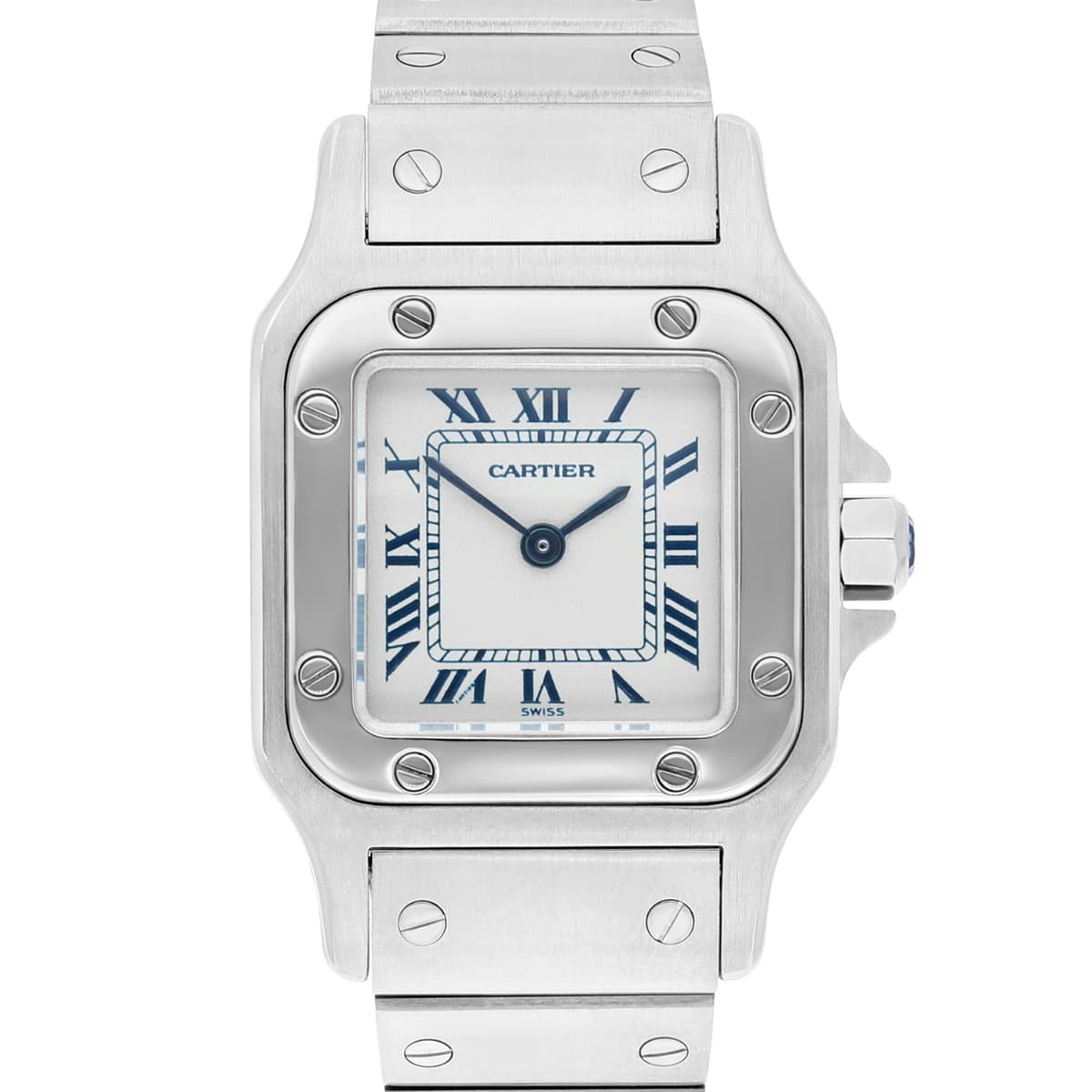 Cartier Santos Galbee W20056D6/1565 24mm Stainless Steel with Silver Dial Ladies Watch