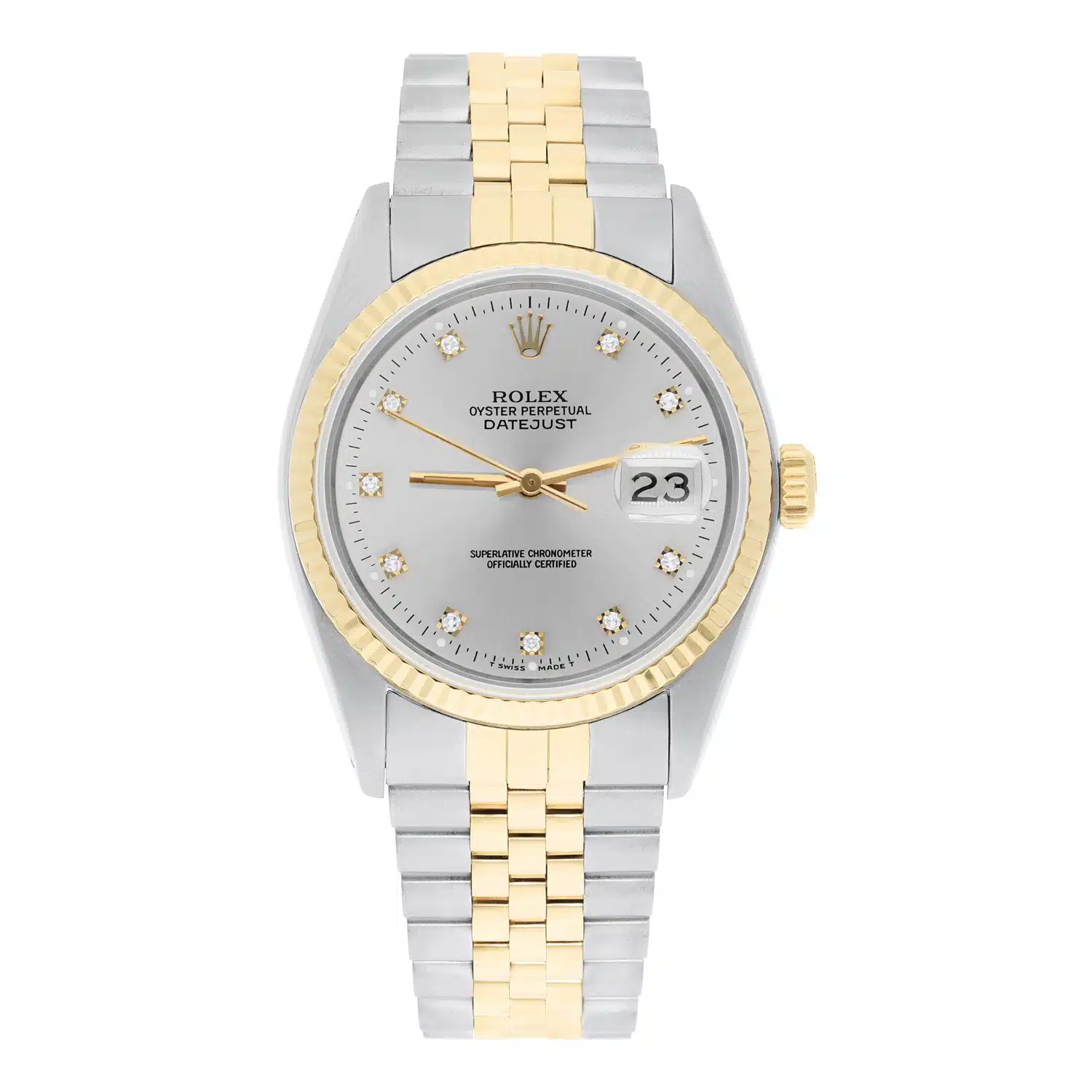 Rolex Datejust 36mm Two Tone 16233 Circa 1992 Very Rare C Series Silver Diamond – image 2