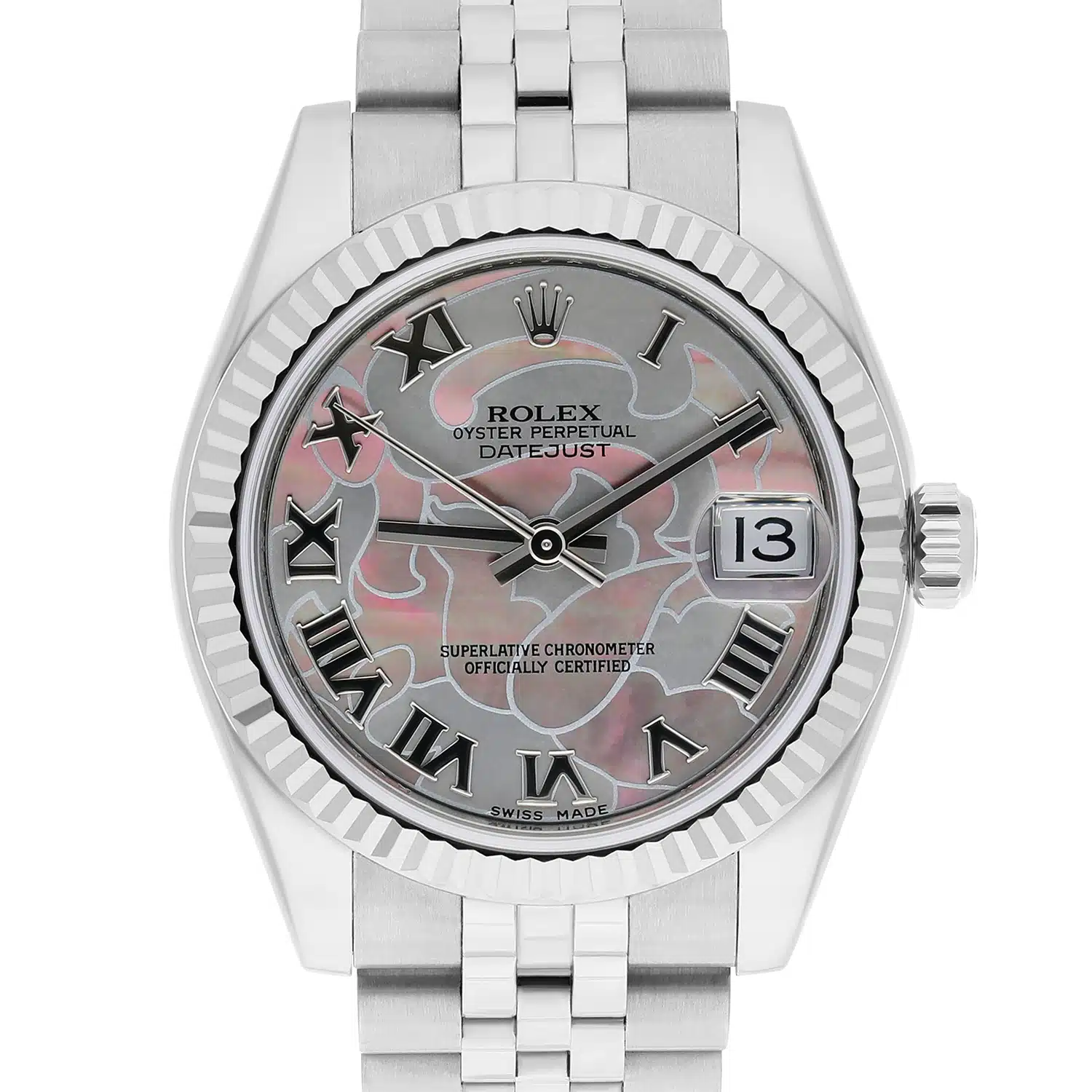 Rolex Datejust 31 Steel & White Gold 178274 Rare Goldust Dream Pearl Roman Dial