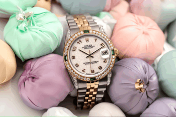 Rolex Datejust 68273 31 Cream Dial Two Tone Diamond & Emerald Wrist Watch – alternate view