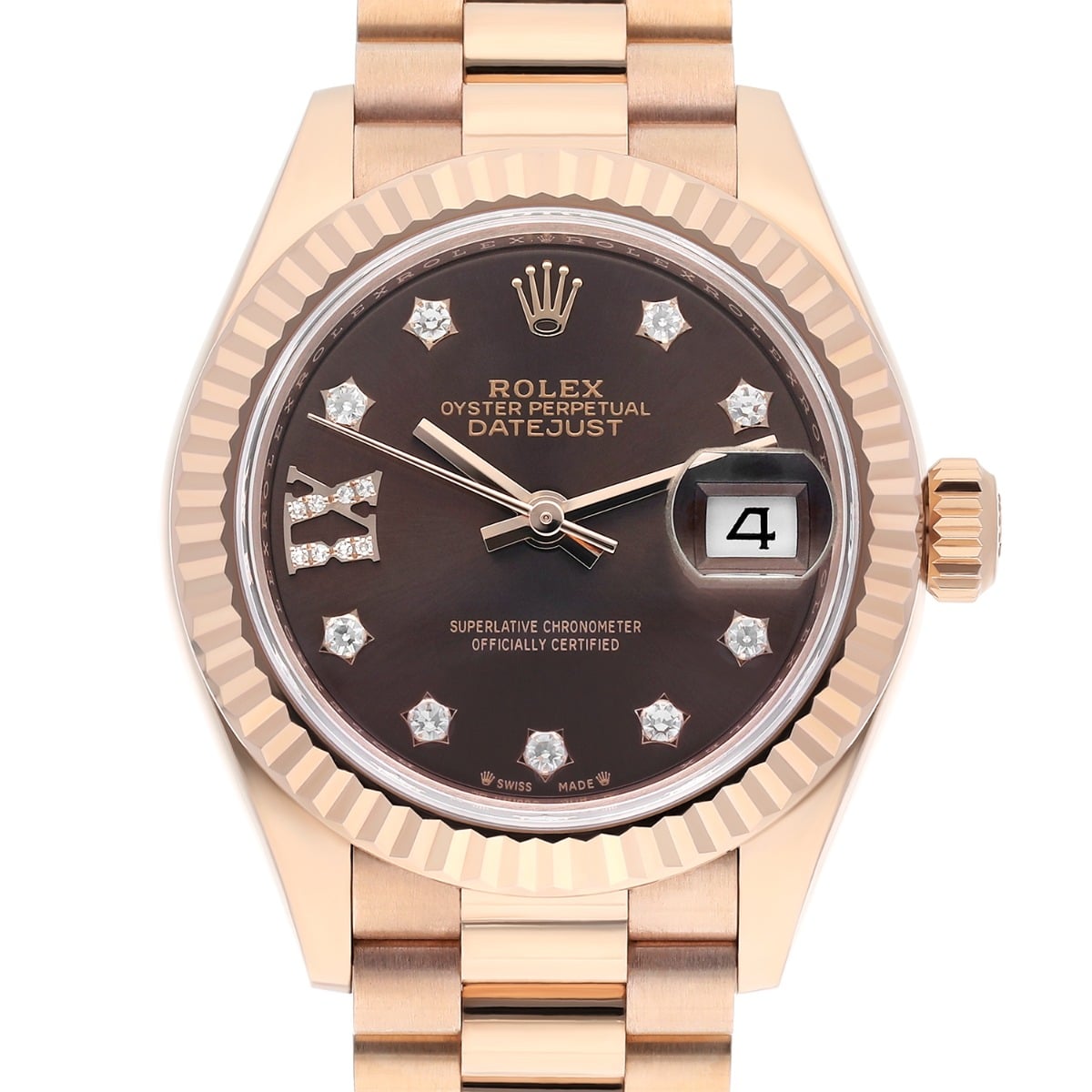 Rolex Lady-Datejust 28mm Everose Gold Women's Watch 279175 Presidential Band