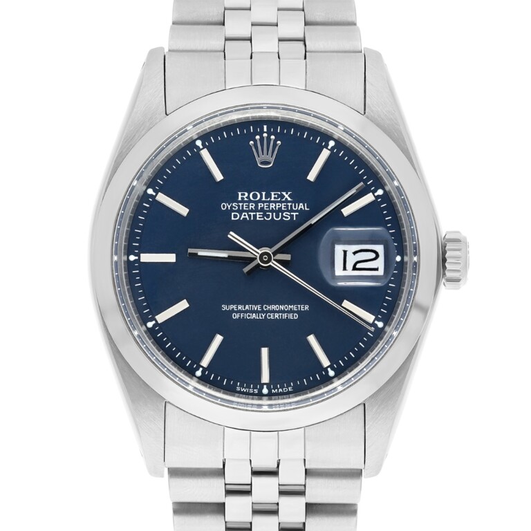 Rolex Datejust 1600 Stainless Steel Oyster Rare Blue Dial Unisex Watch 36mm