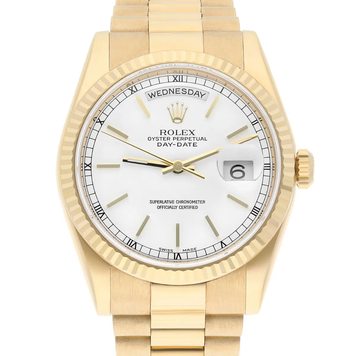 Rolex 18K Yellow Gold 36mm Day-Date President 118238 Mint Condition Complete
