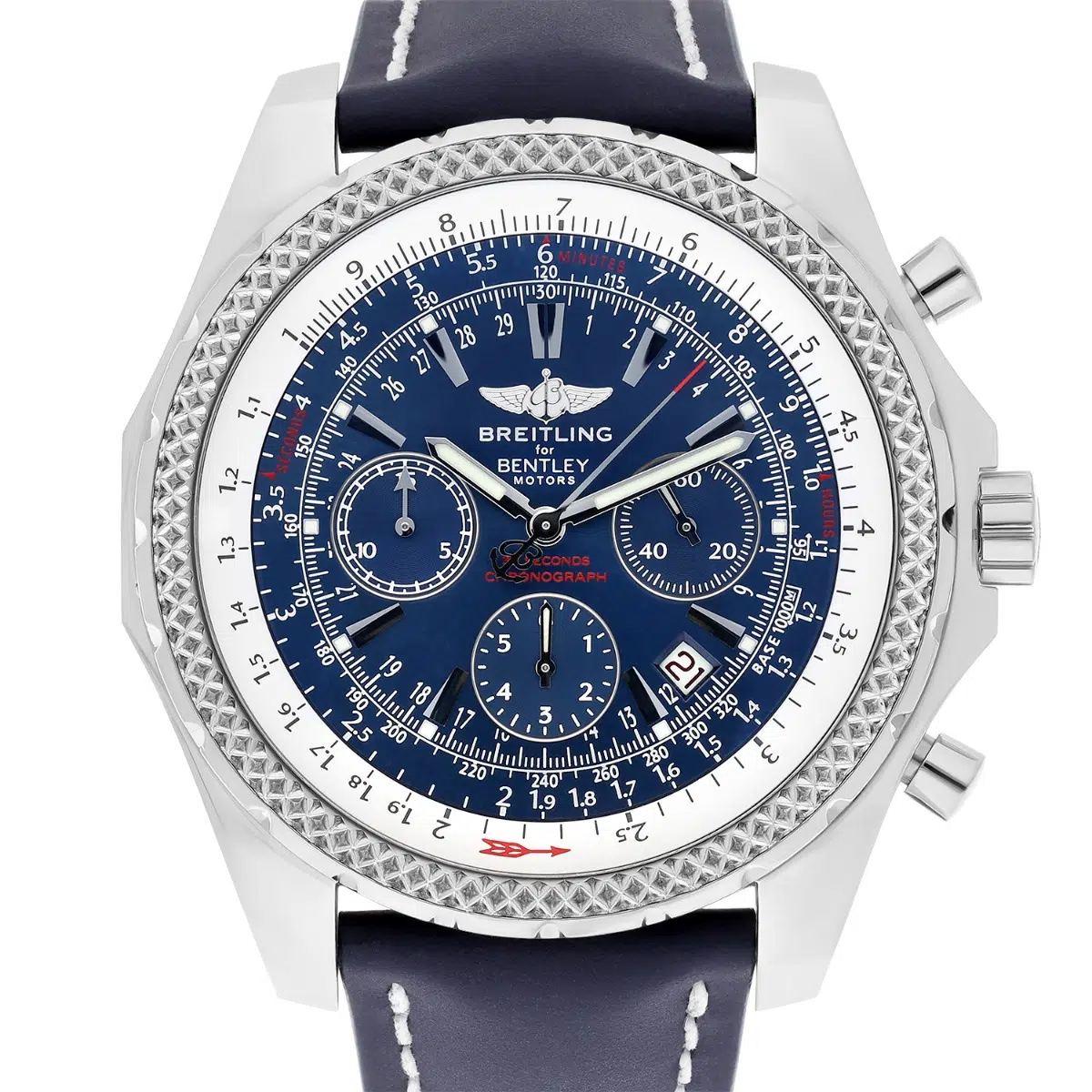 Breitling for Bentley Motors Blue Dial, Blue Strap Stainless Steel Watch A25362