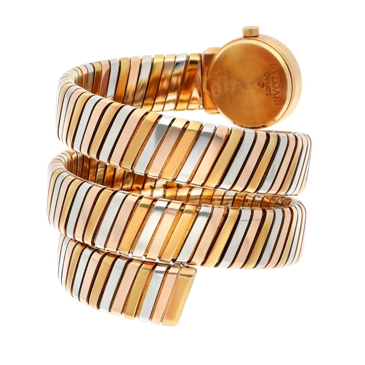 Bvlgari Vintage Serpenti Tubogas Quartz 19mm 18k Tri-Color Ladies Watch BB 19 1T