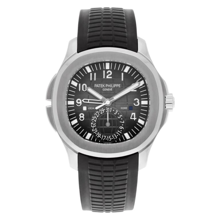 Patek Philippe Aquanaut Travel Time 5164A-001 stainless steel watch, black dial