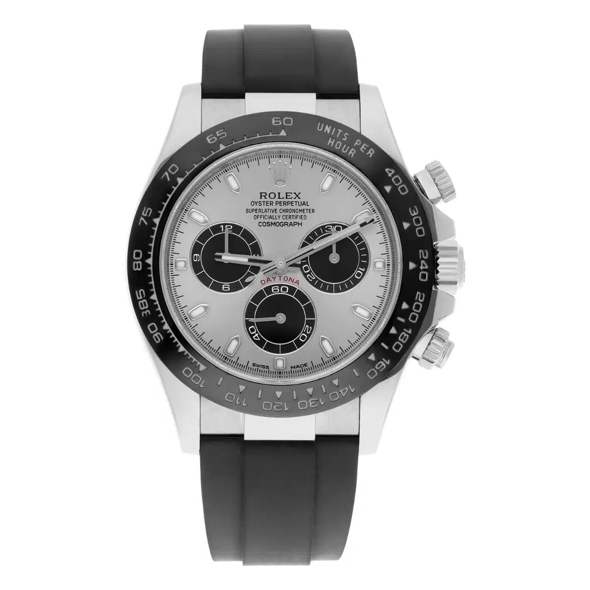 Rolex Daytona 116519LN Ghost dial white gold watch, side view