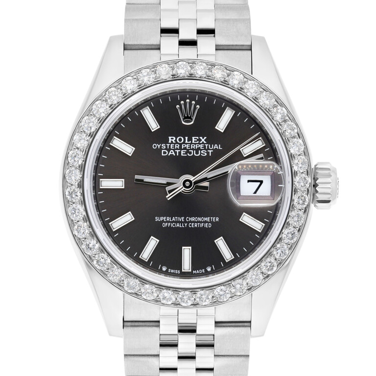 Rolex Datejust 28 Dark Grey Diamond Stainless Steel Jubilee 279160 New 2022