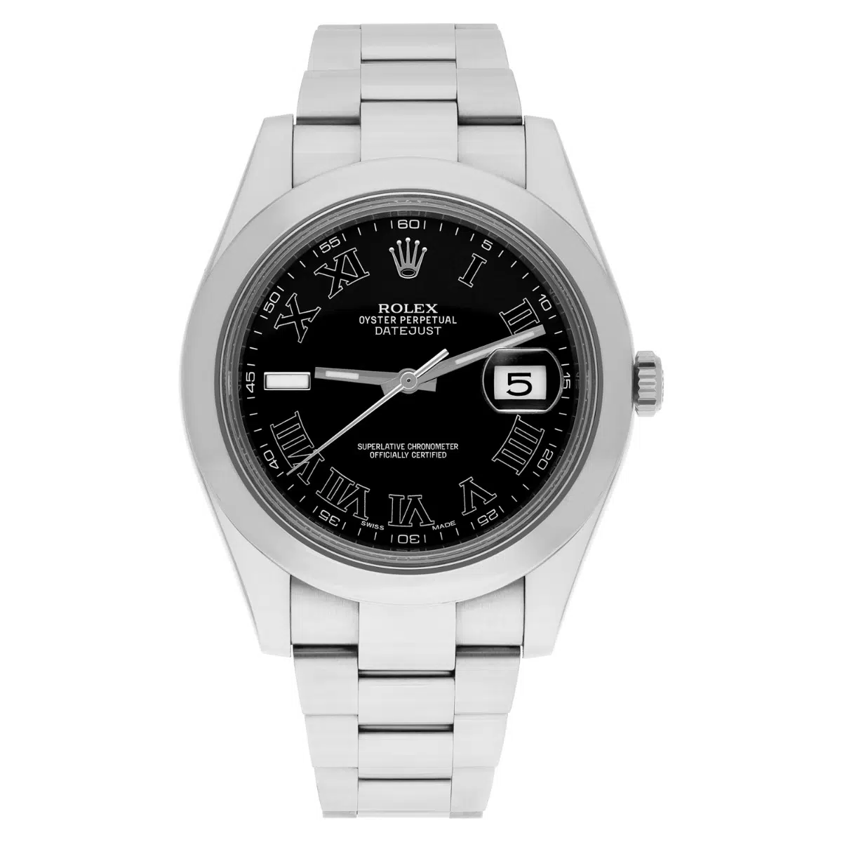Rolex Datejust II Steel Black Roman Dial Oyster Mens 41mm Watch 116300-0006 – image 2