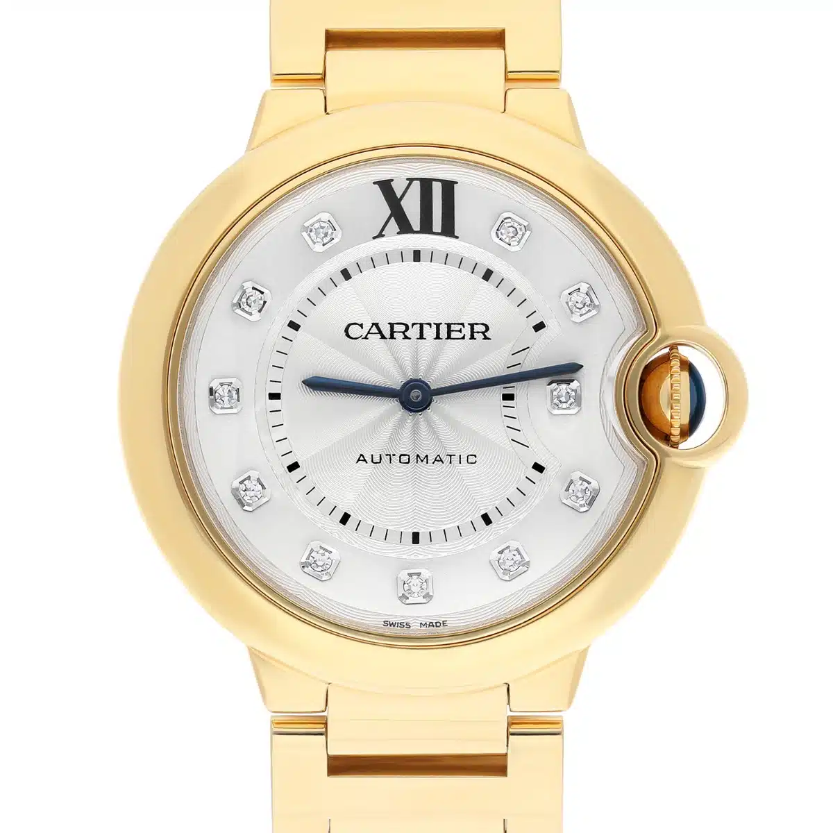Cartier Ballon Bleu 36mm 18K Yellow Gold with Diamond Dial 3002