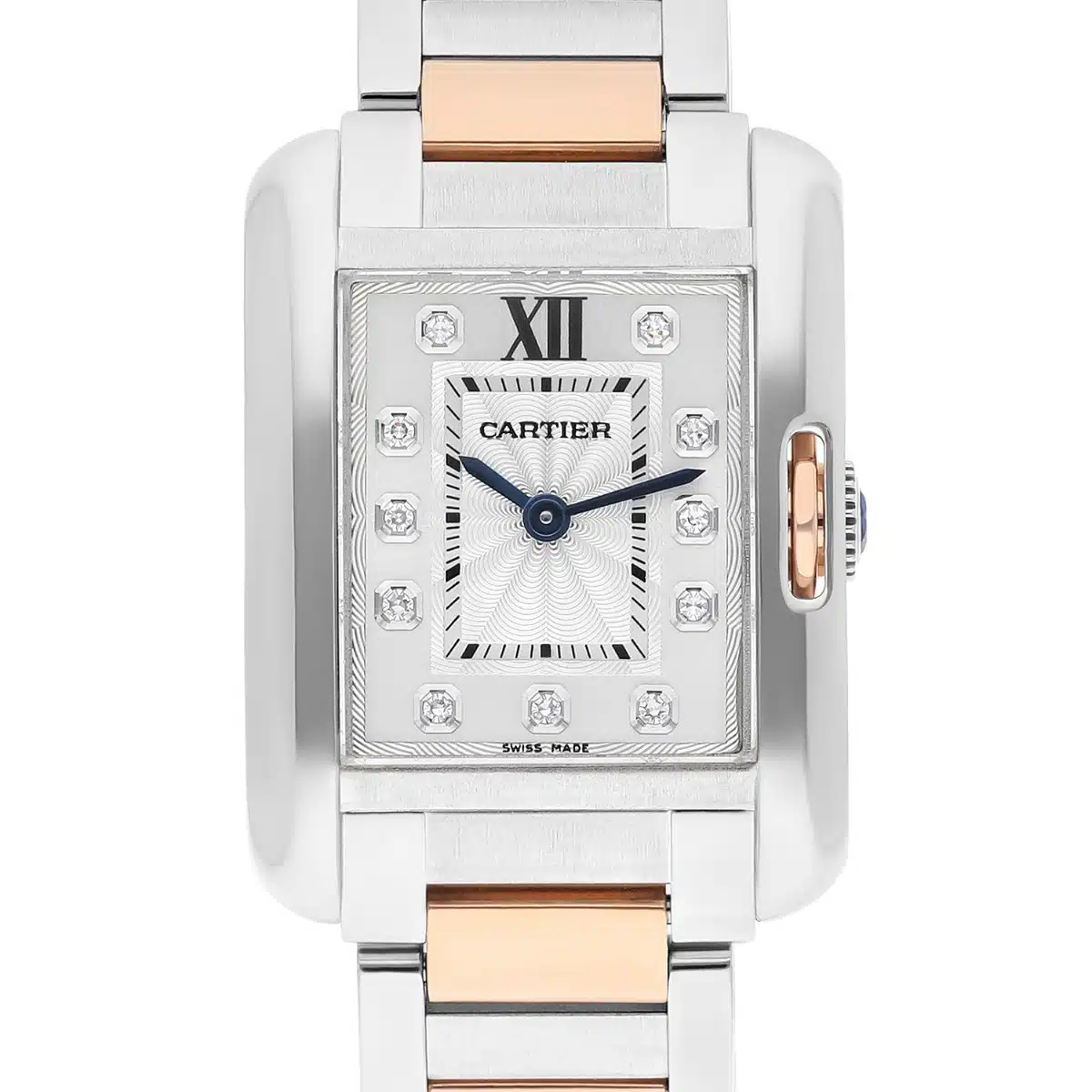 Cartier Tank Anglaise Two Tone Small Steel/Rose Gold Watch Diamond Dial Ladies WT100024 – image 2
