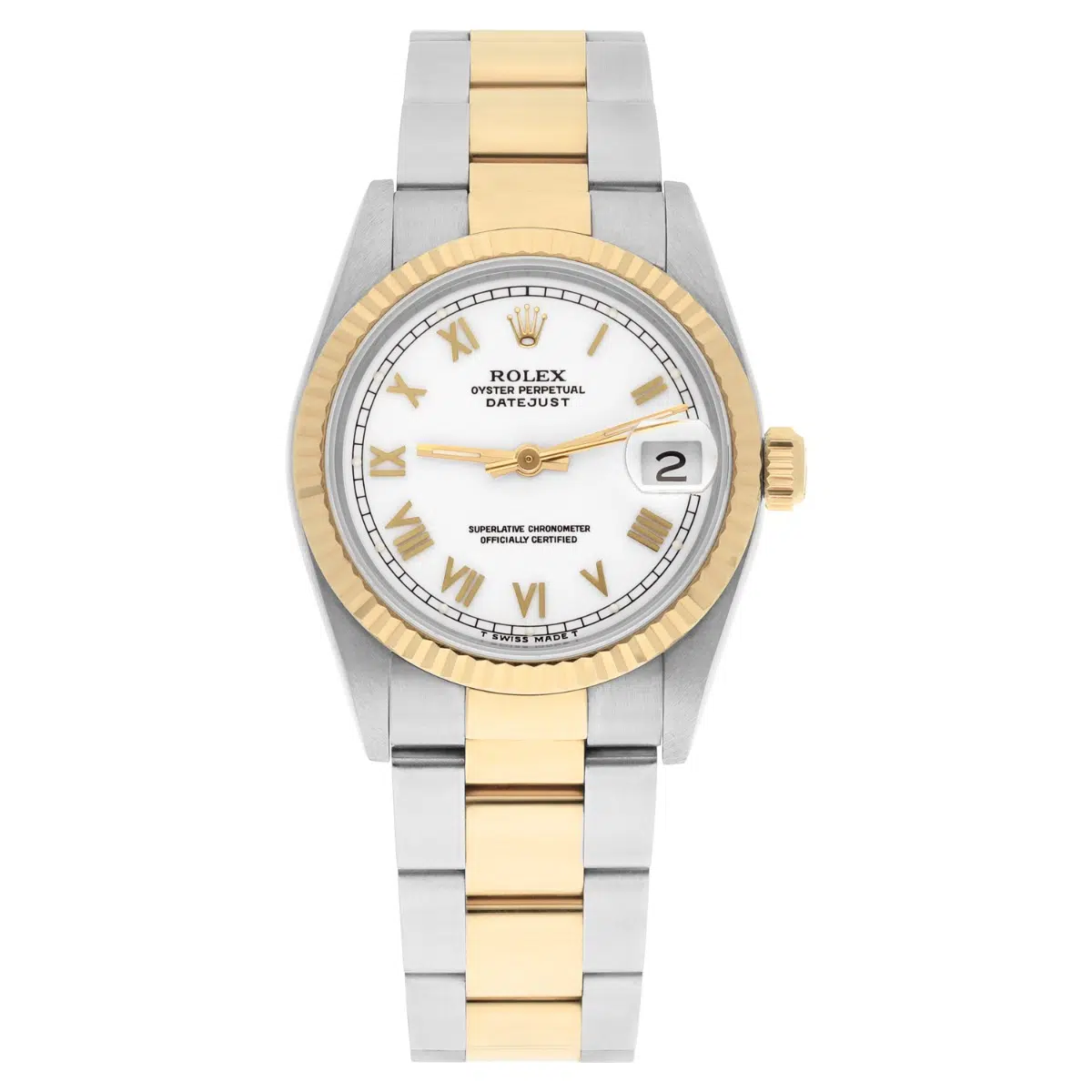 Rolex Datejust 31mm 68273 White Roman Two Tone Watch Circa 1997 Complete Oyster – image 2