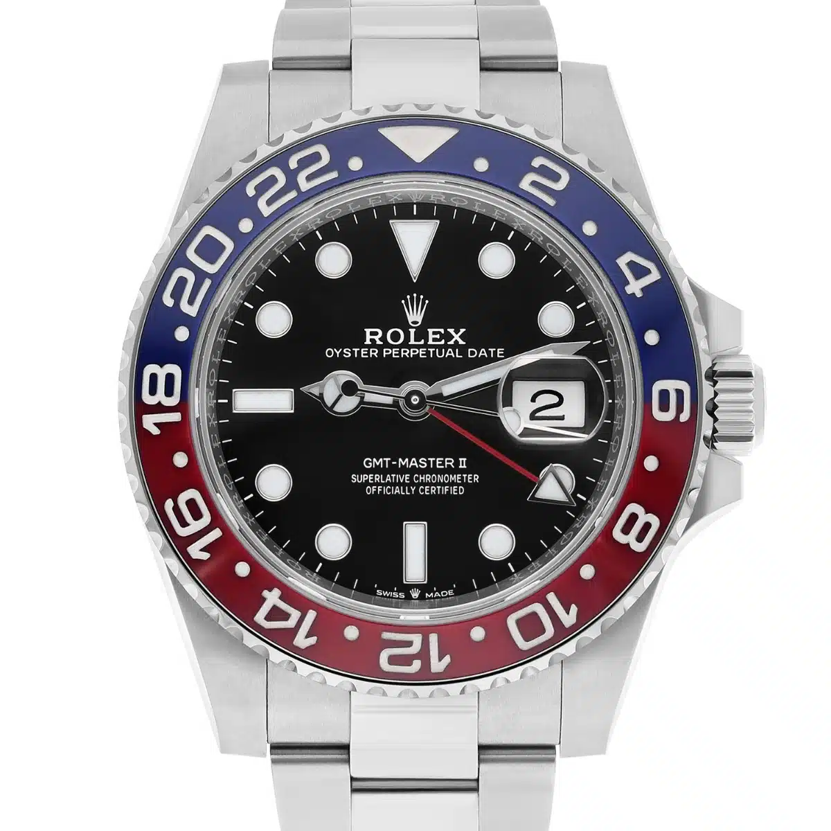 Rolex GMT-Master II 126710BLRO Pepsi, Oyster bracelet, black dial