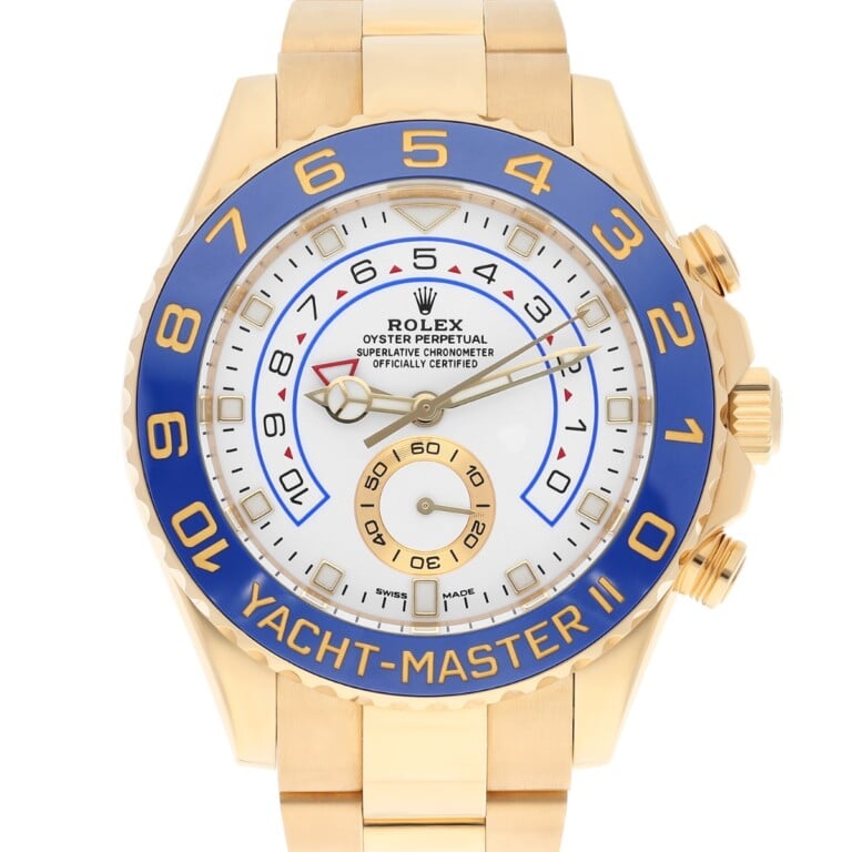 Rolex Yacht-Master II 116688 yellow gold watch, white dial, box and papers