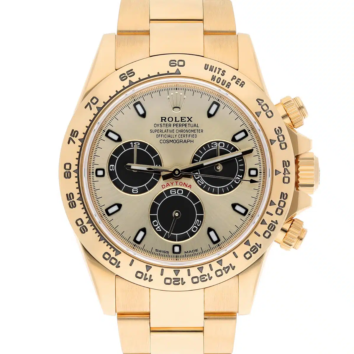 Rolex Daytona Champagne Dial "Pikachu" 40mm 18K Gold Watch 116508 BOX/PAPERS