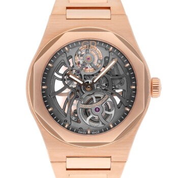 Girard Perregaux Laureato Skeleton Openworked Rose Gold Bracelet 81015 Watch B/P