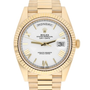 Rolex Day-Date 40 Presidential 228238 White Dial Yellow Gold Watch Complete